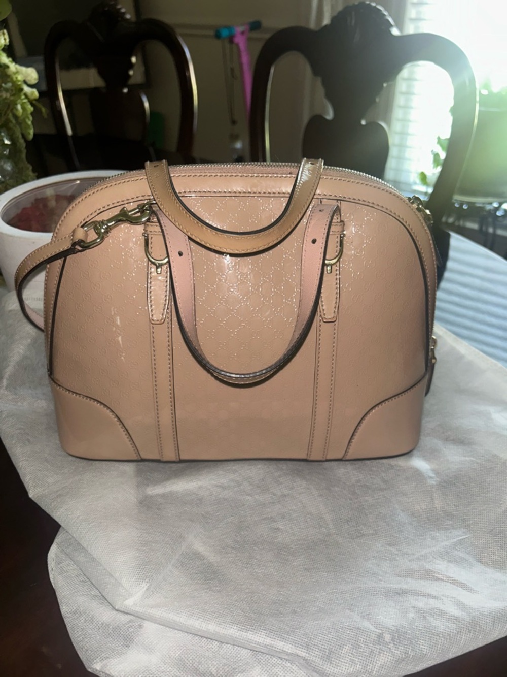 Gucci  Microguccissima patent leather Dome-Style Satchel 2/way
